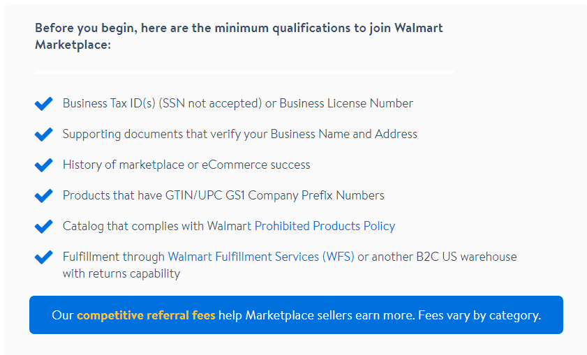 Qualification to Join Walmart Marketplace