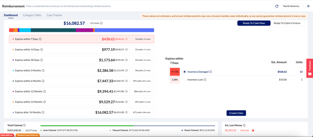 Reimbursement Dashboard - KwickMetrics