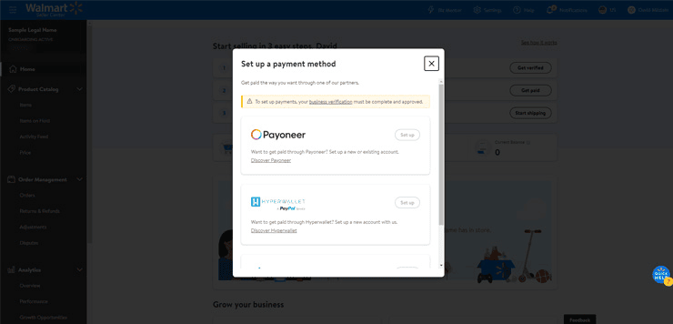 Walmart Marketplace Payment Method