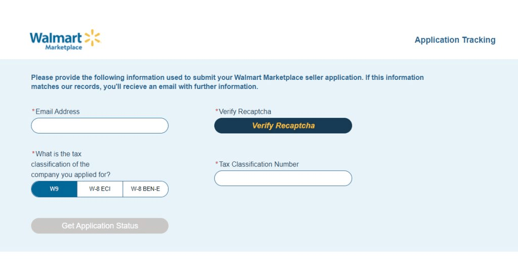 Walmart Marketplace Application Status