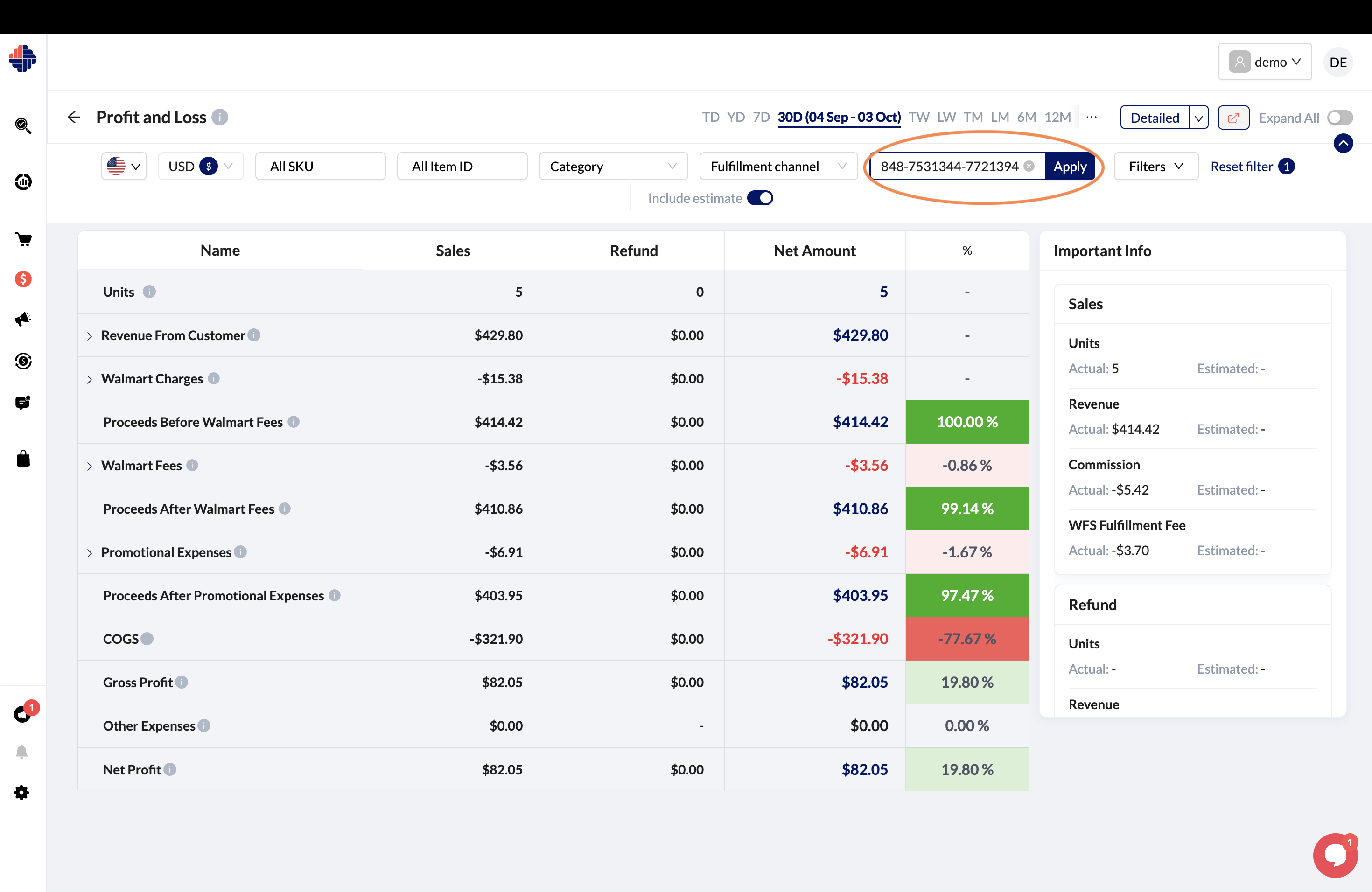 Order Level P&L