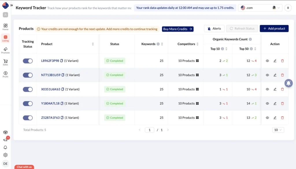 Amazon Keyword Tracker